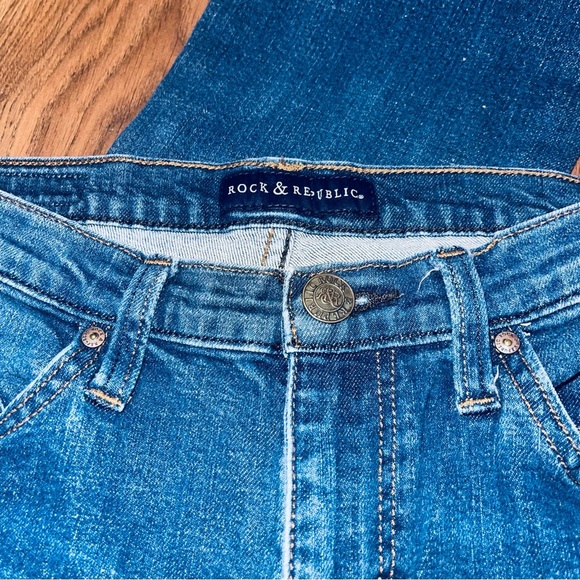 Rock & Republic Jeans Women’s Size 12 US Blue Denim Studded Kasandra Bootcut - Picture 8 of 14
